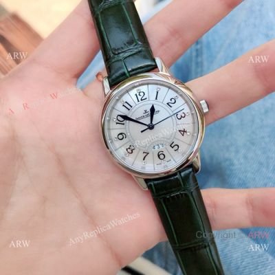 Copy Jaeger-LeCoultre Rendez Vous 33 Watch Green leather Strap